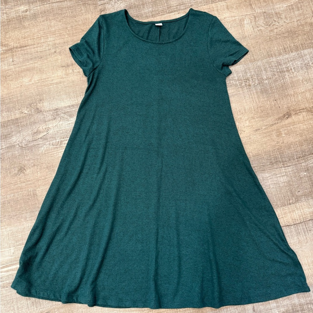 Old Navy Teal Short-Sleeve A-Line, Swing Dress